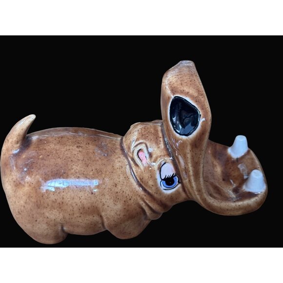 Hippo Figurine With Goofy Expression vintage 1979 ceramic - Picture 8 of 9